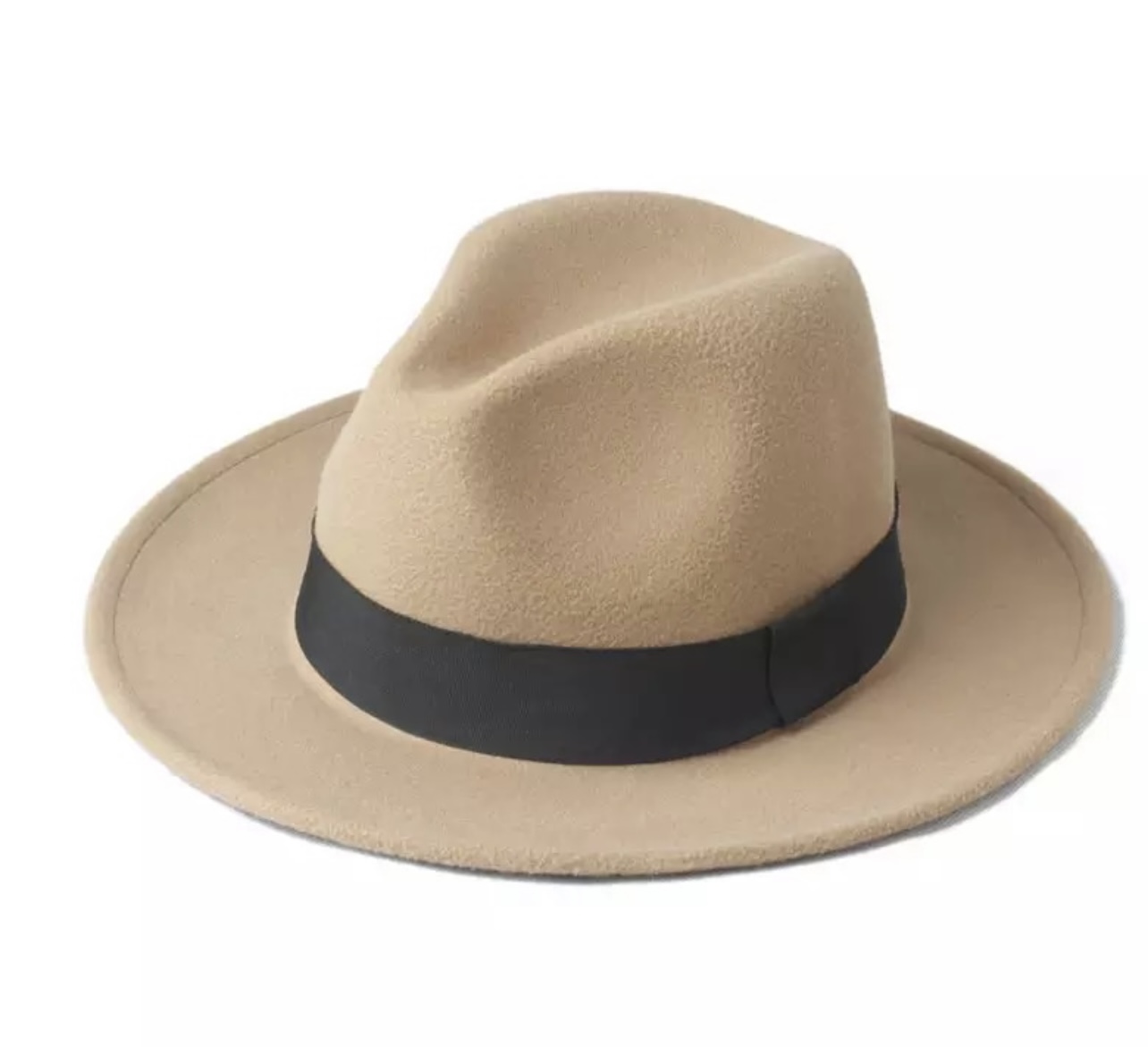 Chapeau fédora beige sable, modèle classique, modèle FD-09
