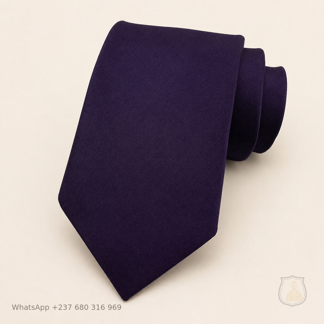 Cravate unie Violet sombre, modèle GM-07
