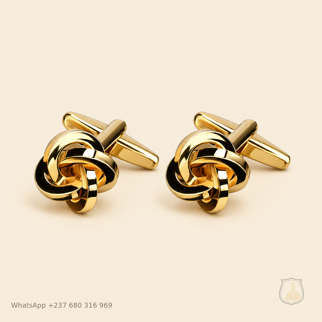 Manchettes premium Nœud doré classique, modèle PM-07